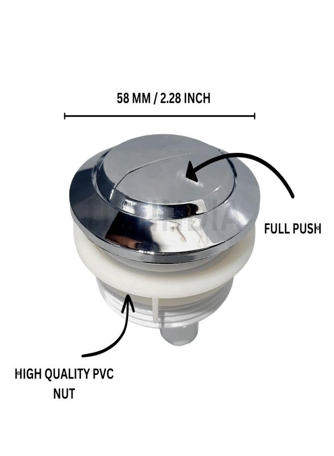 TILEINDIA Dual Flush Push Button Toilet Water Tank | Replaceable Round Toilet Flushing Button | Compatible with all brands | universal toilet flush (58 mm / 2.28 inch) button 2pc - Image 2